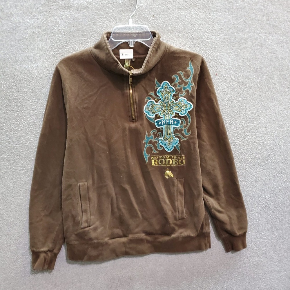 Prorodeo Gear Women Sweatshirt Medium Brown NFR National Finals Rodeo 2013 Studs